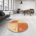 thumbnail image 4 of Ahgly Company Tapis d'Intérieur Lavable à la Machine, Carré, Transitionnel, Orange Rouge Orange, Tapis de Zone, 3 Pieds Carré, 4 of 7