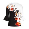 thumbnail image 5 of T-Shirt à Manches Courtes à Imprimé Floral Top Dames Beige L, 5 of 5