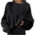 thumbnail image 1 of Pompotops Mode Femmes Casual Manches Longues Dames Solides Sweat-Shirts Shorts, 1 of 5