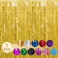 thumbnail image 1 of tredstone Photo Backdrop Streamers Decorations 0pcs Tinsel Curtain Backdrop Gold For Birthday Party Party Decorations Gold 6.5ft 1Set, 1 of 6