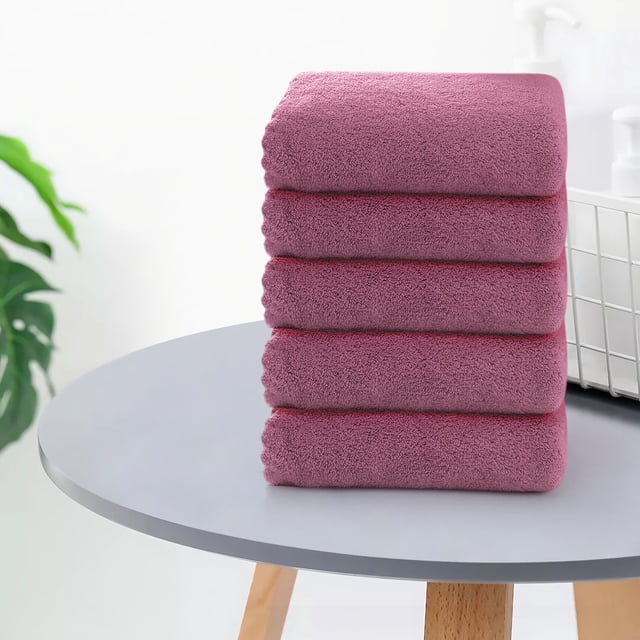 Wzzjkit 5pc Velvet Towel Plain Face Towel Soft Absorbent Face Wash Ah Face Towel