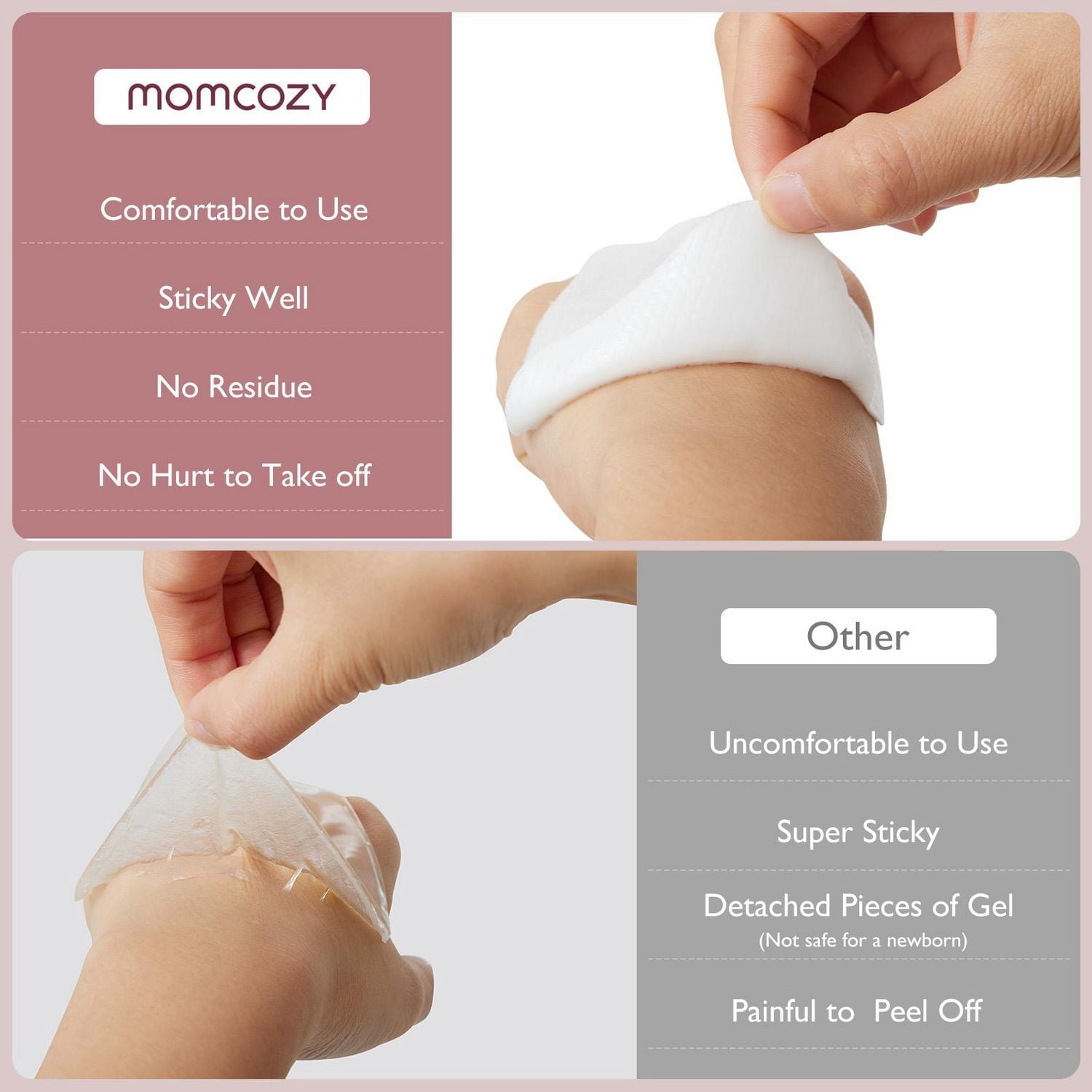 Momcozy Compresses pour Mamelons en Hydrogel avec Lanoline Apaisante, Compresses de Gel pour l'Allaitement Apaisantes Procurant un Soulagement Rafraîchissant Instantané, Essentiels pour l'Allaitement, 6 Compresses