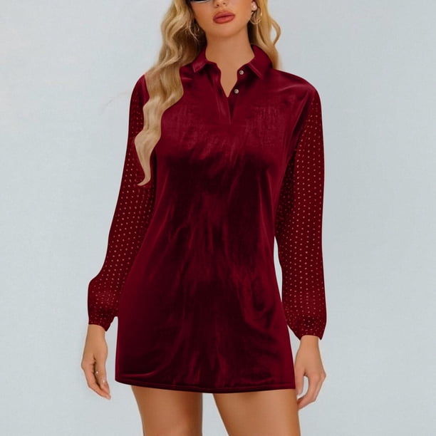 long sleeve holiday midi dress Sequin For Women – Velvet Sparkly Dress With Collared Neck, Perfect For & NYE Parties Homecoming Sparkly Dress Summer Markdown Review