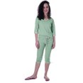 thumbnail image 1 of Moomaya Ensemble de Nuit Uni pour Femmes avec Capri en Coton, 2 Pcs de Chemises de Nuit, 1 of 5