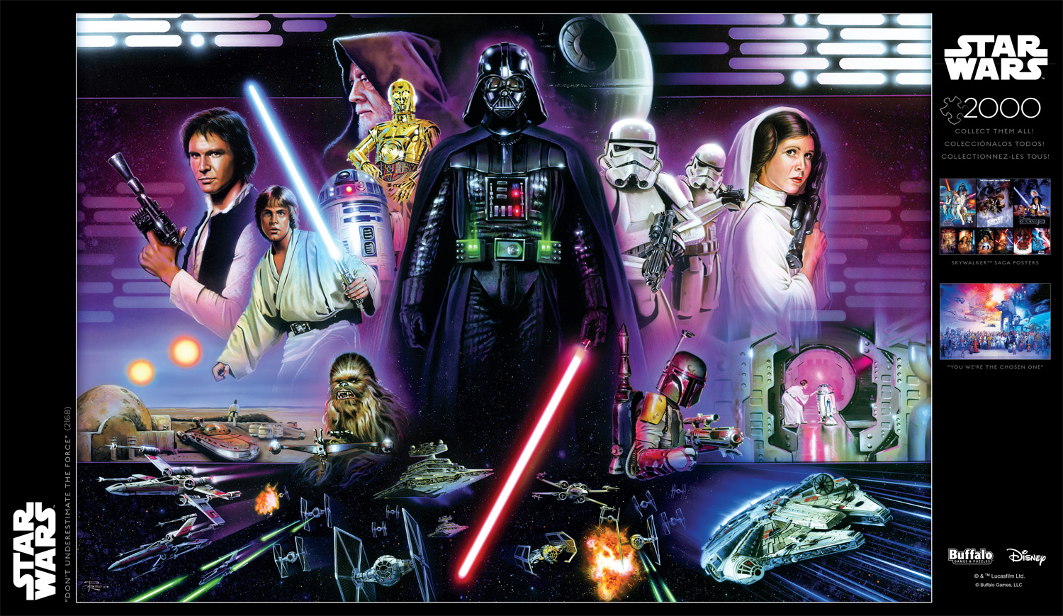 Buffalo Games Star Wars - Ne sous-estimez pas la Force, puzzle en bois de 2000 pièces interconnectées pour les adultes de 14 ans et plus.