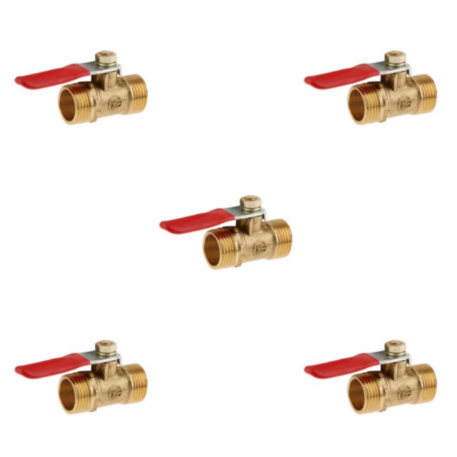 mmirethe Divers Type Robinet à Tournant Sphérique Fileté Robinet à Tournant Sphérique MM 16mm Rouge 5Set