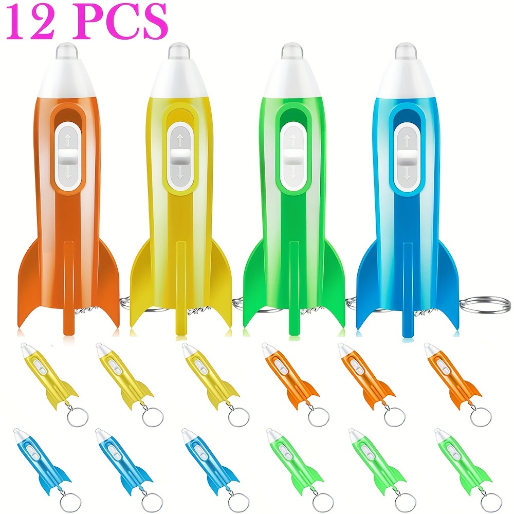 Keybored Led MesaSe 12-Pack Mini Rocket Keychain Flashlights with LED Light Plastic ...