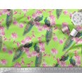 thumbnail image 2 of Soimoi Poly Georgette Fabric Floral & Peacock Bird Print Sewing Fabric Yard 52 Inch Wide, 2 of 3