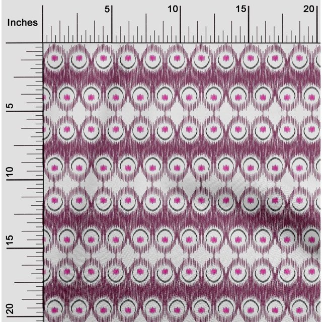 oneOone Cotton Flex Fabric Peacock Feather Ikat Decor Fabric Printed BTY 40 Inch Wide