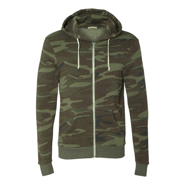 Rocky Eco-Fleece Full-Zip Hooded Sweatshirt, S, Camo
