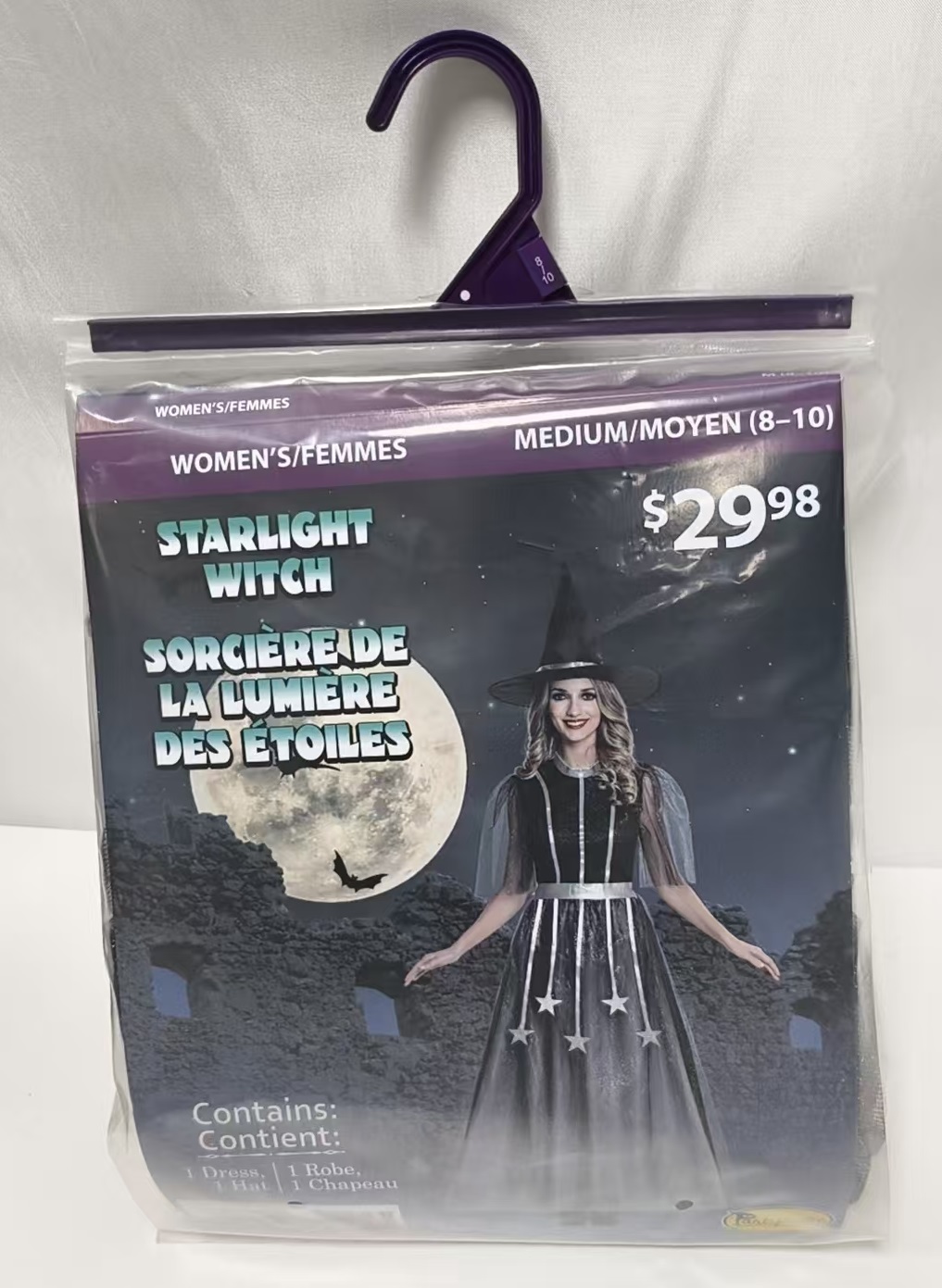 Partyholic costume de sorcière étoilée pour femme, taille moyenne