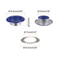 thumbnail image 2 of Unique Bargains 100PCS Grommets Eyelets 2/5 Inch (10mm) ID Hole Metal Self Backing Eyelet with Washers for Leather Dark Blue, 2 of 7