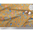 thumbnail image 3 of Soimoi Crepe Silk Fabric Butterfly & Flower Printed Fabric 1 Yard 42 Inch Wide, 3 of 3