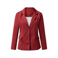 thumbnail image 3 of Innerwin Blazers Solid Color Women Cardigan Jacket Work Shawl Neck Slim Fit Business Jackets Claret S, 3 of 7