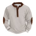 thumbnail image 4 of Men's Retro Halloween Quarter Button Collar Sweatshirt Haunted House Acting Essential Partially Buttoned Pullover Vintage Horror Print Last-Minute Halloween Party, 4 of 4