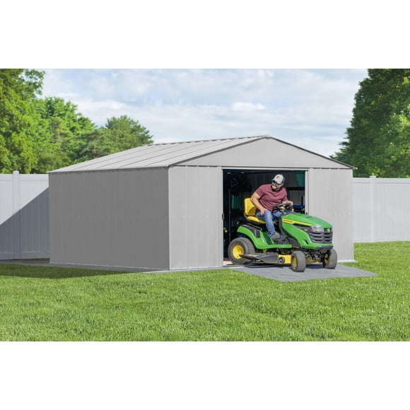 Arrow Classic Metal Shed, 14 x 12, Flute Grey