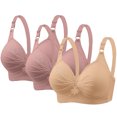 thumbnail image 2 of Bras for Women, 3PCS Womans Printing Gathered Together Large Size Daily Bra Underwear No Rims, 2 of 9