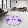 thumbnail image 4 of Ahgly Company Tapis d'Intérieur Lavable à la Machine, Carré, Transitionnel, Violet, Tapis de Zone, 5 Pieds Carré, 4 of 7
