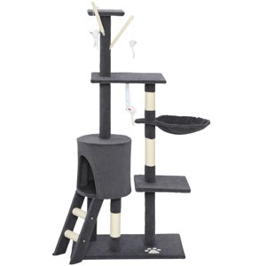 CoSoTower 53" Tour de l'arbre de chat, Centre d'activités Kitten avec des postes de scratching, Condo, Perches, Échelle, Hammock, Jouets de danse, Gris foncé