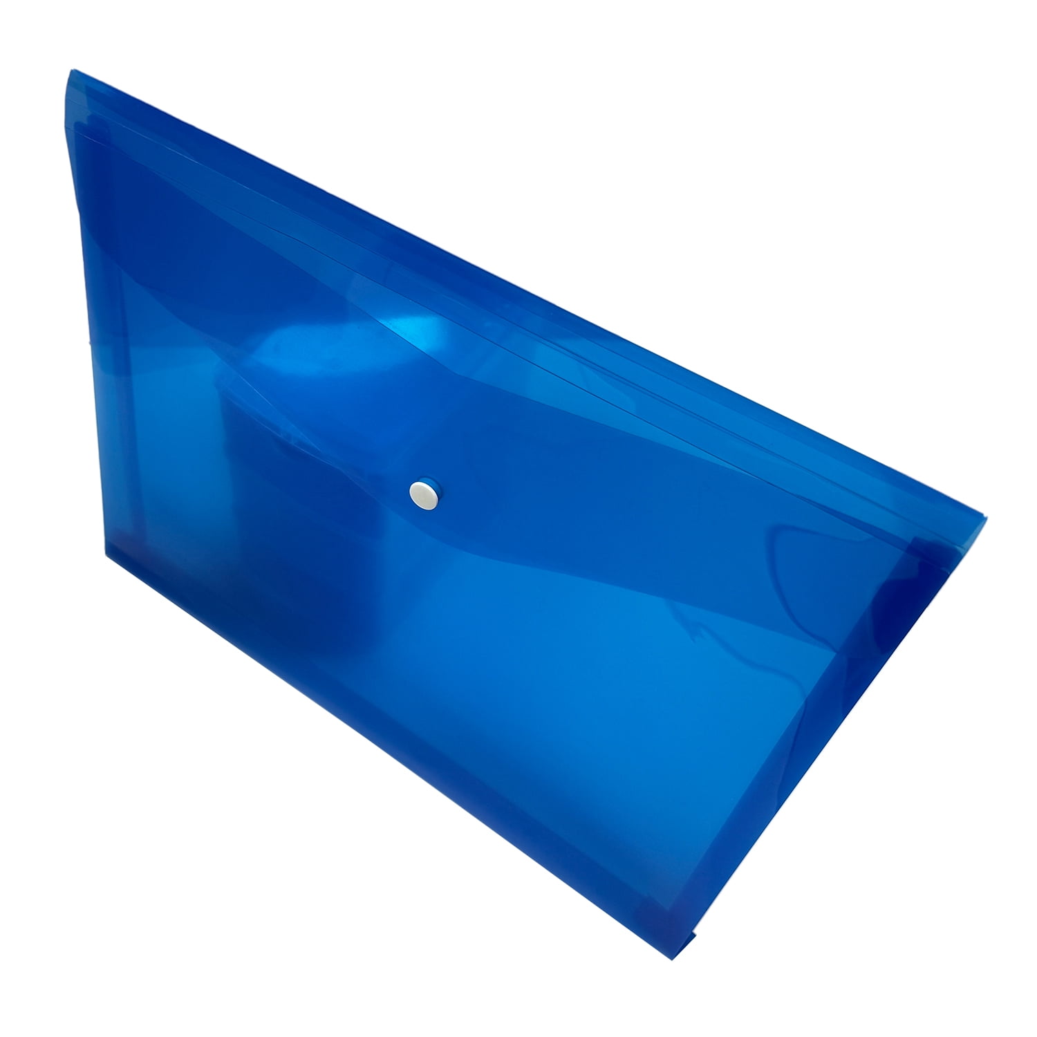 Porte-documents extensible à bouton-pression stylo +Gear, couleur bleue, nouveau autoportant