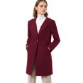 thumbnail image 1 of INSPIRE CHIC Women's Long Sleeves Button Closure Outerwear Mid Length Overcoat, 1 of 7