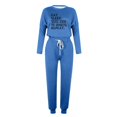 thumbnail image 4 of Pisexur Womens Lounge Set 2 Piece Outfits Long Sleeve Letter Print Blouses Tops Drawstring Pockets Long Pants Track Suits Plus Size Vacation Outfits Sweatsuit Set S-5XL, 4 of 4