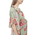thumbnail image 4 of Bimba Robe Maxi de Maternité Imprimée Verte à Cordon pour Mamans, Caftan d'Allaitement-26, 4 of 7