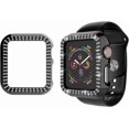 thumbnail image 5 of KOMI Bling Case Compatible For Apple Watch 38mm 40mm 42mm 44mm, Crystal Diamond Apple Watch Protector Case Slim PC Anti-Scratch Bumper Frame Protective Cover For iWatch Series SE/6/5/4/3/2/1 Black, 5 of 5