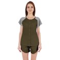 thumbnail image 1 of Inkmeso Solid 2 Pc Nightwear Set For Women Raglan Sleeves Button-Down Top & Shorts Sleepwear-82, 1 of 7