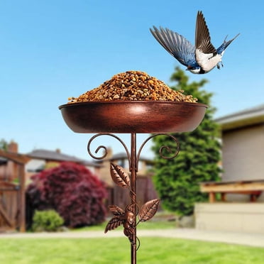 Jpxdew Support de Bain pour Oiseaux, Fer, Diamètre 30 cm, Mangeoire Extérieure Antirouille, Déco de Jardin