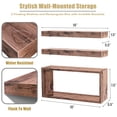 thumbnail image 2 of Sorbus Floating Shelves for Wall Set of 3 - Bathroom Shelves for Wall Storage, Over Toilet, Bedroom, Farmhouse, Wall Decor - 2 Floating Shelves with Invisible Brackets & 1 Rectangular Box, 2 of 7