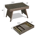 thumbnail image 2 of Gymax Table d'Appoint Pliant en Rotin Osier pour Café, Patio, Jardin, Bord de Piscine, Cour, Extérieur, 2 of 7