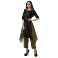 thumbnail image 3 of Moomaya Women's Plus Size Printed Asymmetric Kurti Pant Set, Cotton Chanderi, 1 Count, 3 of 6