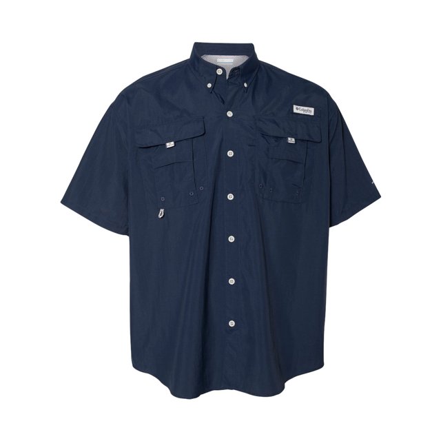 PFG Bahama II Chemise à Manches Courtes, G, Bleu Marine Collégial