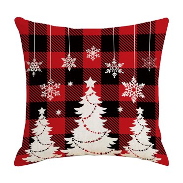 RXIRUCGD Housses de Coussin de Noël Douces Décoratives Carrées pour Canapé Chambre Voiture 18 x 18 Pouces (Style Arbre)