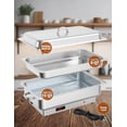 thumbnail image 3 of Ensemble de 2 Buffets à Réchaud Électrique, Serveurs de Buffet 9 Qt et Plateau Chauffant à Affichage Numérique de la Température, Réchaud à Aliments en Acier Inoxydable, pour Fêtes Mariages Traiteurs, 3 of 6
