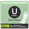 thumbnail image 1 of U by Kotex Clean & Secure Ultra Thin Pads, Heavy Absorbency, 56 Count, 1 of 6