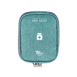 Sacs de premiers soins vides, Sac de médecine de voyage, Sac d'organisateur de fournitures médicales, Kit portable pour voyager, Voiture, Camping, Bureau, Randonnée, Extérieur (vert cationique), 4,33x5.51"