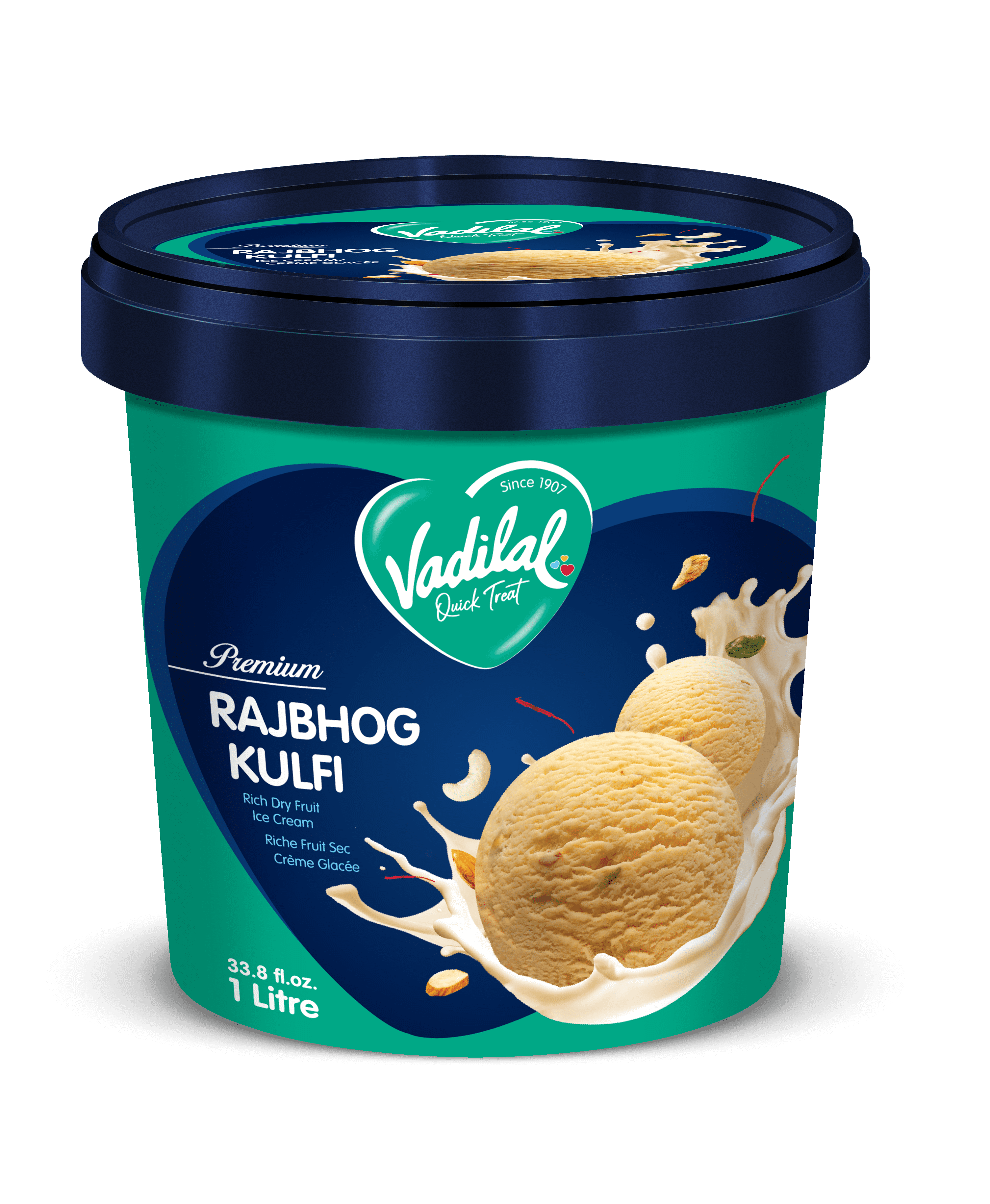 Vadilal Rajbjog Crème Glacée 1 Ltr.8 fl.oz Vadilal Crème Glacée Rajbhog