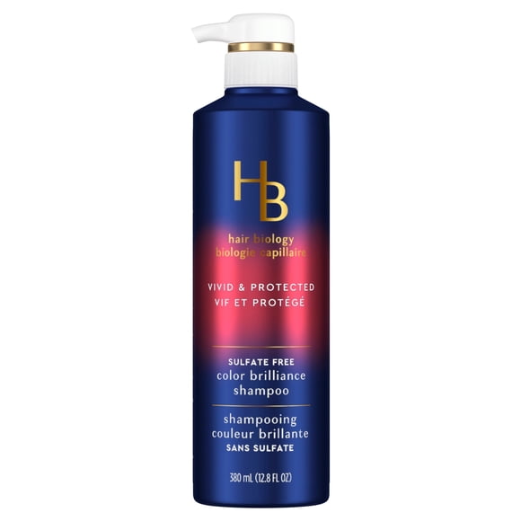 Hair Biology Biotine Color Brilliance Shampooing Sans Sulfate, Protège contre les Dommages, le Ternissement, pour Cheveux Épais, Gris et Colorés