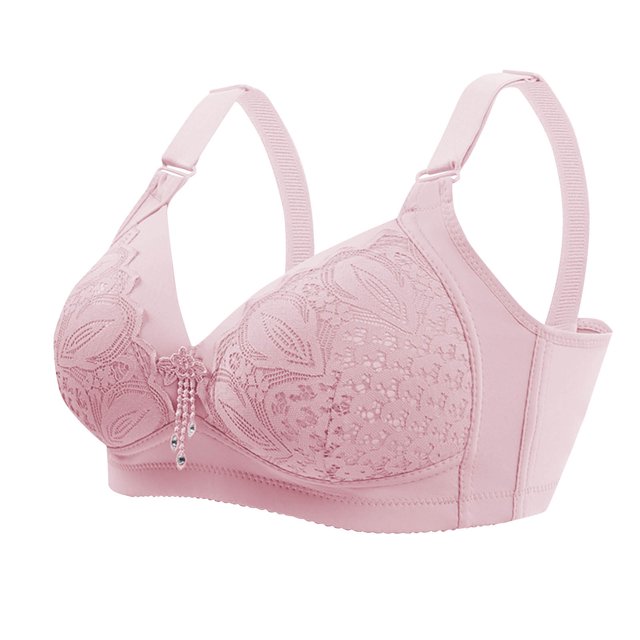 Bocqde Woman's Plus Size Everyday Bras Embroidery Light Comfortable No Underwire Push Up Bralettes Soft Full Coverage Support Bra