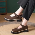 thumbnail image 4 of Mocassins pour Femmes Couleur Café Talon Moyen Talon Bloc Bout Rond Chaussures Décontractées à Enfiler Semelle Compensée Confortables pour le Quotidien Bureau Décontracté Taille 41, 4 of 8