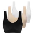 thumbnail image 1 of Women‘s 3 Piece Support Tank Top Ribbed Seamless Removable Cups Workout Exercise Sport Bra, 1 of 6