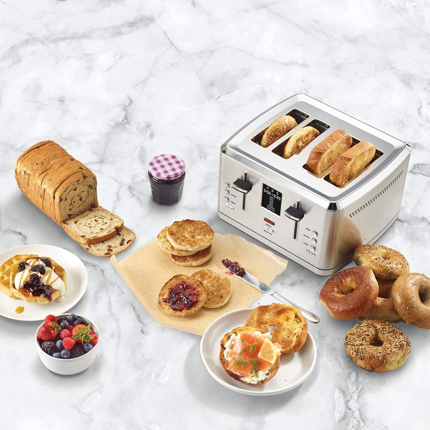 Cuisinart 4-Slice Digital Toaster with MemorySet, 7 Shade Levels, 7 Bread Presets – Stainless Steel