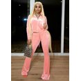 thumbnail image 2 of Women Casual 2 Piece Outfit Tracksuits High Waist Flared Pant Workout Sets with Pockets, 2 of 6