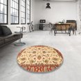 thumbnail image 3 of Ahgly Company Tapis d'Intérieur Carrés Abstraits Rouges Orientaux, 8 Pieds Carré, 3 of 6