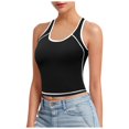 thumbnail image 1 of Débardeur Court Sans Manches à Col Montant pour Femme, Ajusté, Style Sport, Cloud Pro, Bonnets Fixes, Col Rond, Effet Éclat, Non pour la Course, 1 of 5