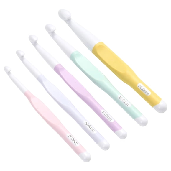 TIELUTT 5pcs Large Crochet Hooks Set (8mm 20mm) Ergonomic Knitting Books for Beginners Knitted Throw Blankets for Bed Knitting Books Sweaters Knitting Needles Set Diy Knitting compatible with Machine