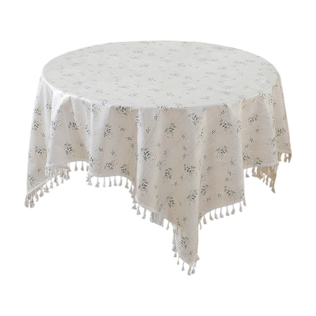 SDNall Nappes pour Tables Rectangulaires, Petite Table Ronde, Nappe Ronde, Petite Nappe Rectangulaire en Dentelle Florale Fraîche Française, Nappe Ronde Imperméable