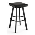 thumbnail image 1 of Amisco Sinclair 25.25" Faux Leather Swivel Counter Stool in Black, 1 of 3